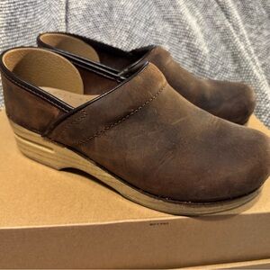 Brown Dansko Leather Clogs